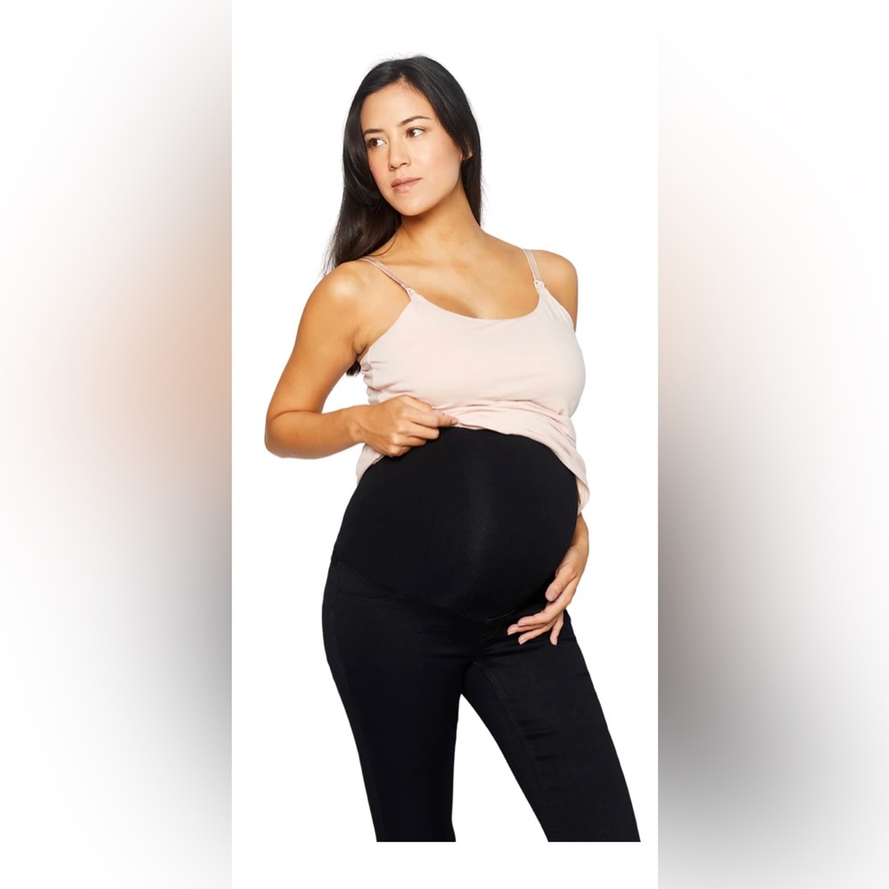 1822 Black Maternity Skinny Jeans - Petite